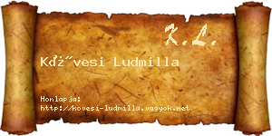 Kövesi Ludmilla névjegykártya
